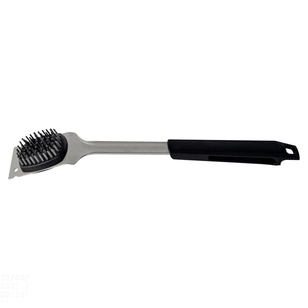 Escova para Grelhas Tramontina Churrasco Black em Aço Inox e Cabo de Polipropileno Preto com Raspador Tramontina