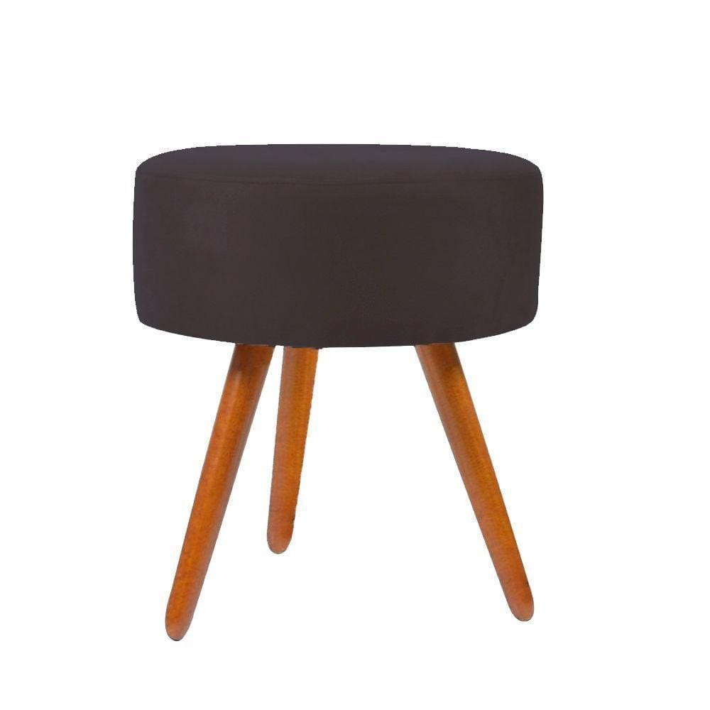 Puff Redondo Suede Cores A Escolha Pes Palito cinza