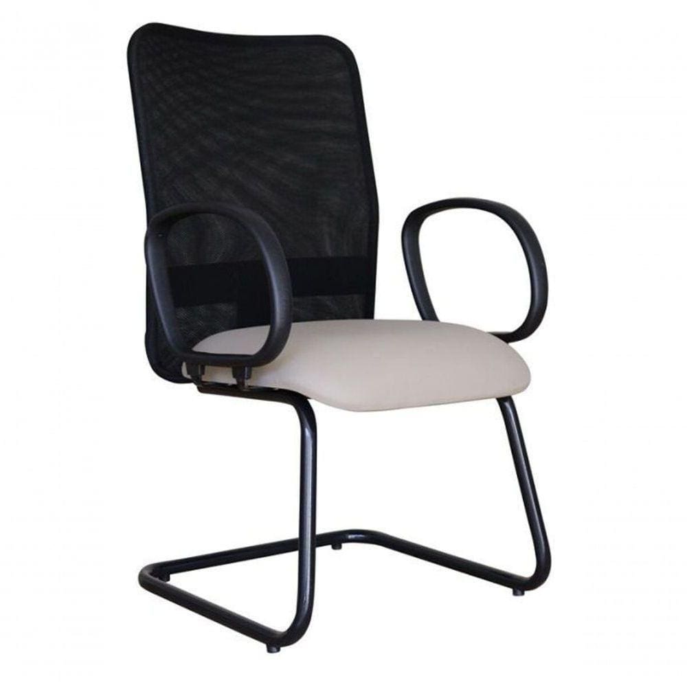 Cadeira Para Sala De Reunião Com Tela Mesh Peruggia Cinza