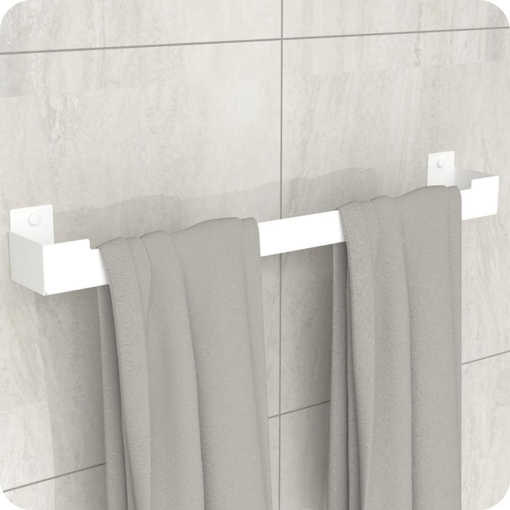 Porta Toalha Banho Suporte Banheiro Toalheiro Branco ELG