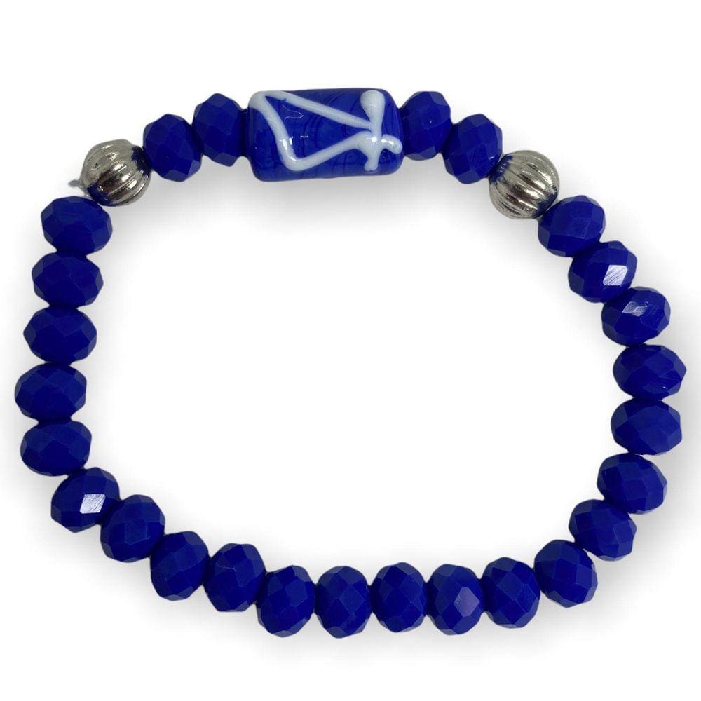 Pulseira Ogum Espada Com Firma Azul Cristal E Silicone