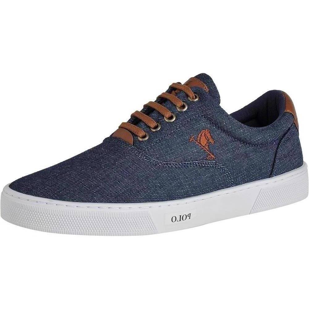 Sapatênis Masculino Polo Cadarço Cano Baixo Prático Casual
