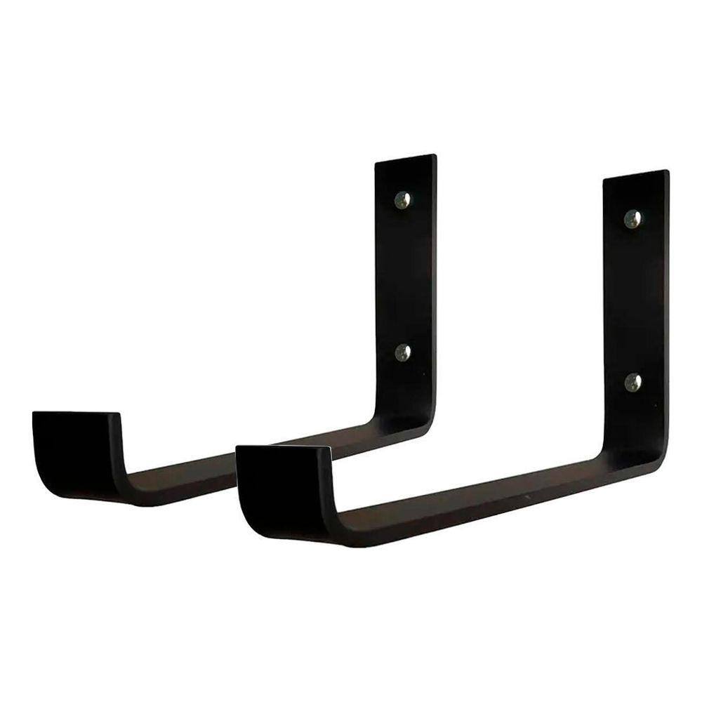 Kit 11 Suporte Mão Francesa Invertida 20Cm Preto
