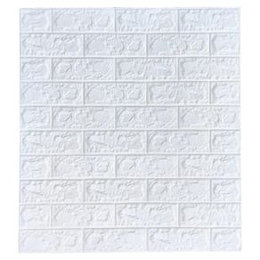 Kit 10 Placa Painel 3D Tijolo Branco Auto Adesivo 70 X 77 Cm