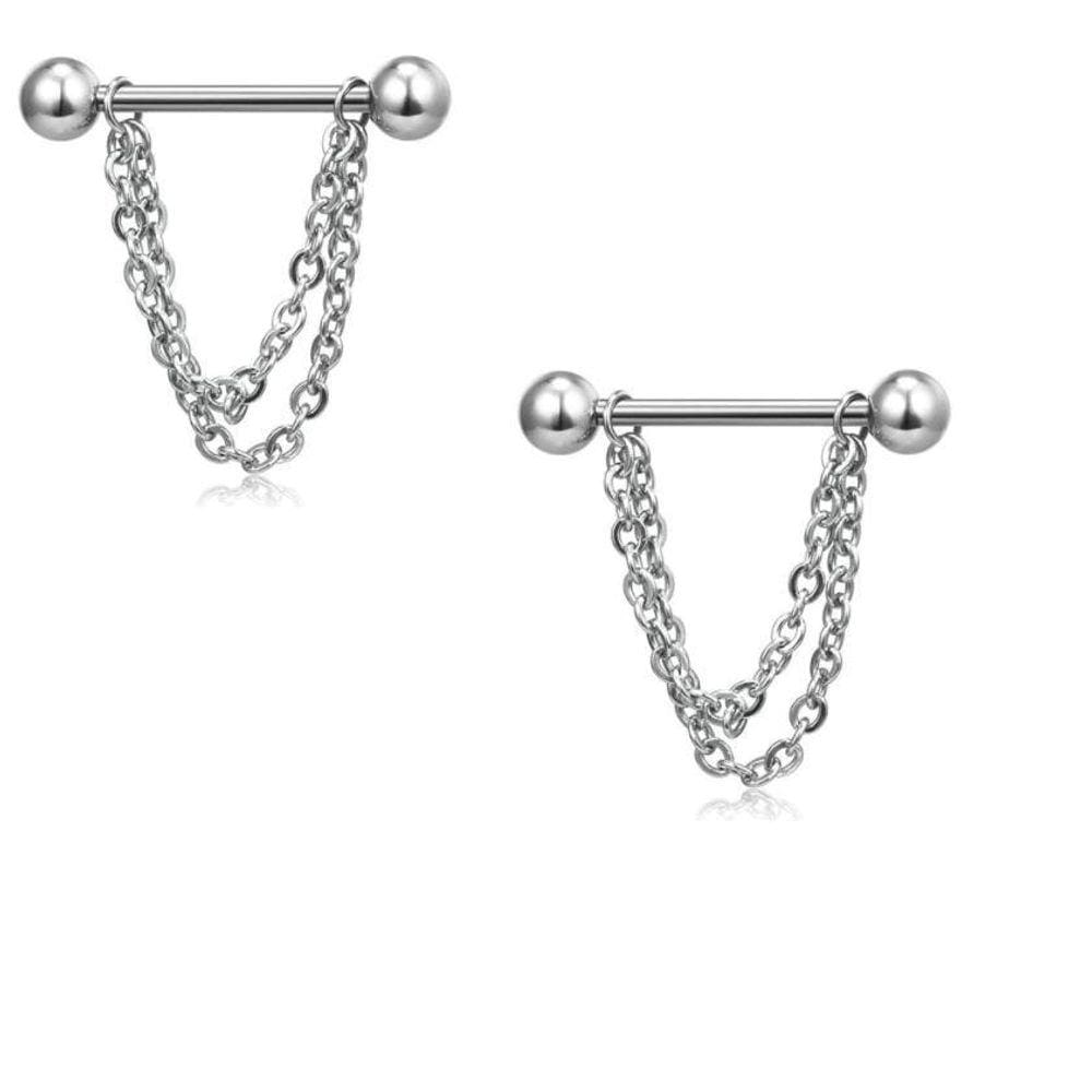Par Piercing Mamilo Peito Titânio Cores Modelos