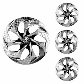 Jogo Calota Aro 14 Evolution Chrome Black Elitte Cromado Preto + Emblema Resinado Renault (Sandero Logan Clio Scenic Megane)