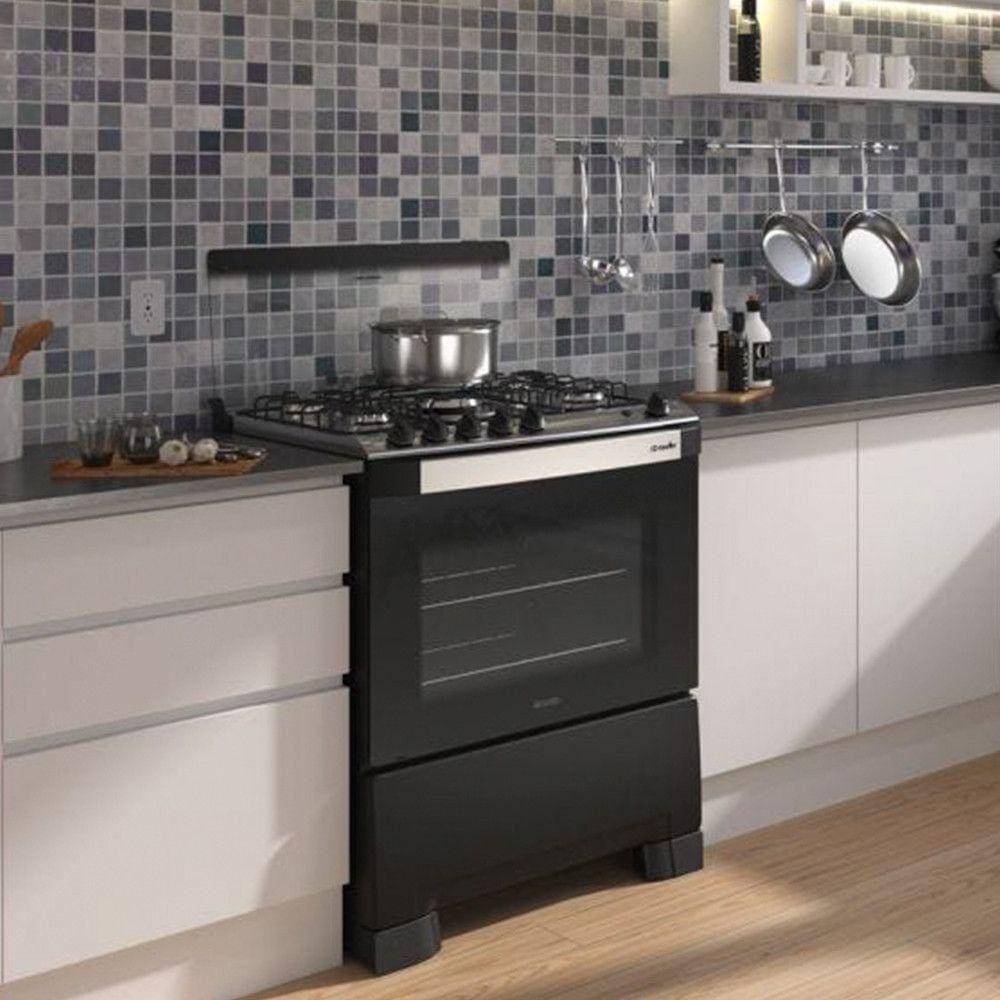 Fogão Mueller 5 Bocas Decorato G3 Automático Mesa de Inox Tripla Chama