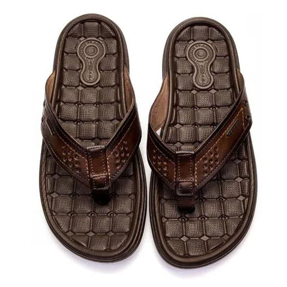 Chinelo masculino dedo couro Amortech Pegada