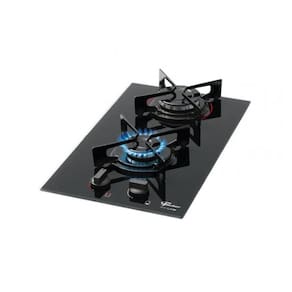 Fogao Cooktop Fischer 2Q Fit Line Gás Mesa Vidro Preto