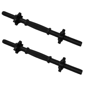 Kit Par 2 Barra Halter Dumbbell 45Cm Com Rosca E Presilha