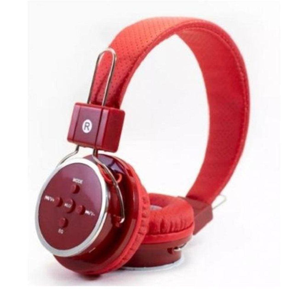 Fone Ouvido Bluetooth Mp3 Radio Estéreo Fm B-05 Vermelho