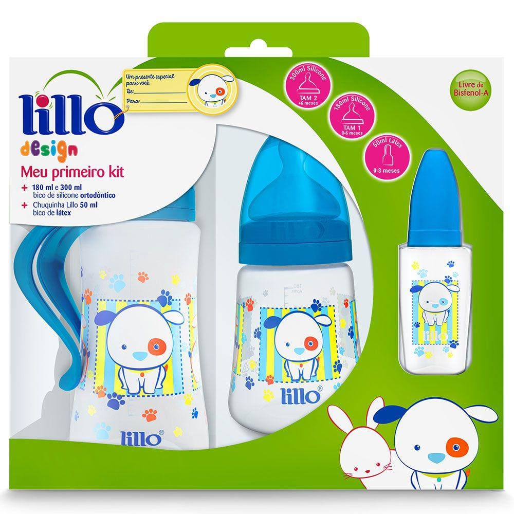 Kit Mamadeiras Lillo Design Azul