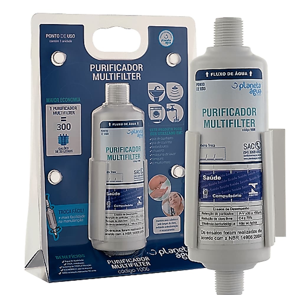 Purificador Multifilter Planeta Água para bebedouros pias ca