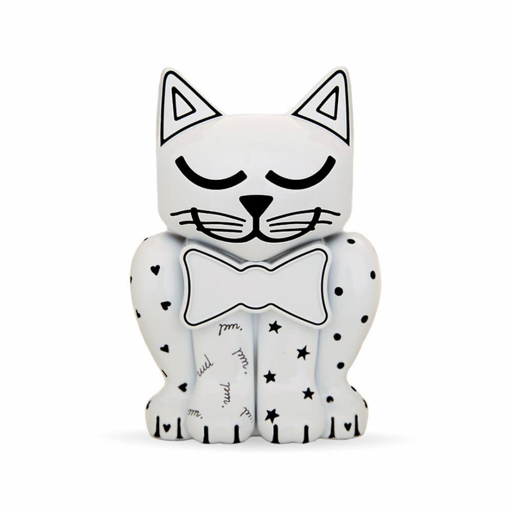 Relicário Porta Lembranças Branco Artístico Gatinho Pet Memory