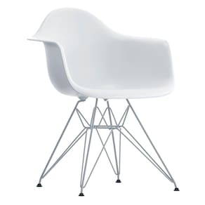Cadeira Eiffel com Braço Base Cromada - Branco