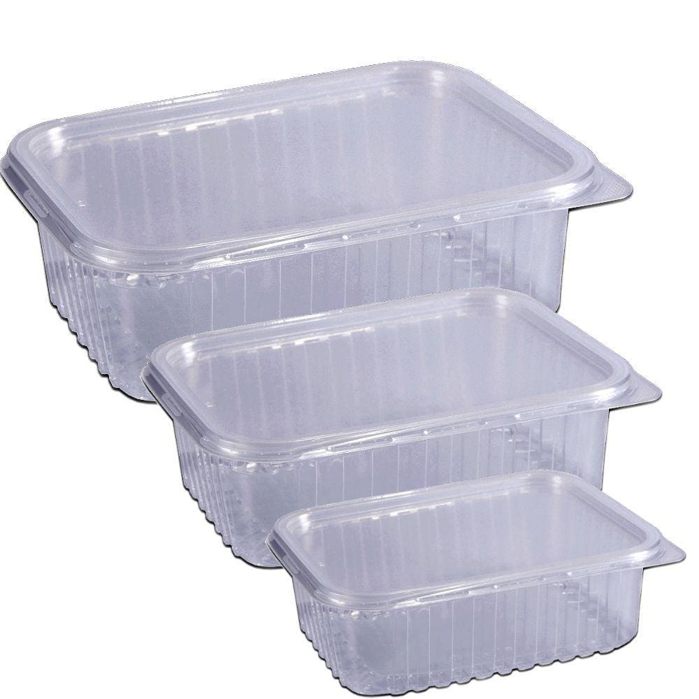 Pote Retangular Descartável | c/ Tampa | 250ml | 25 UN