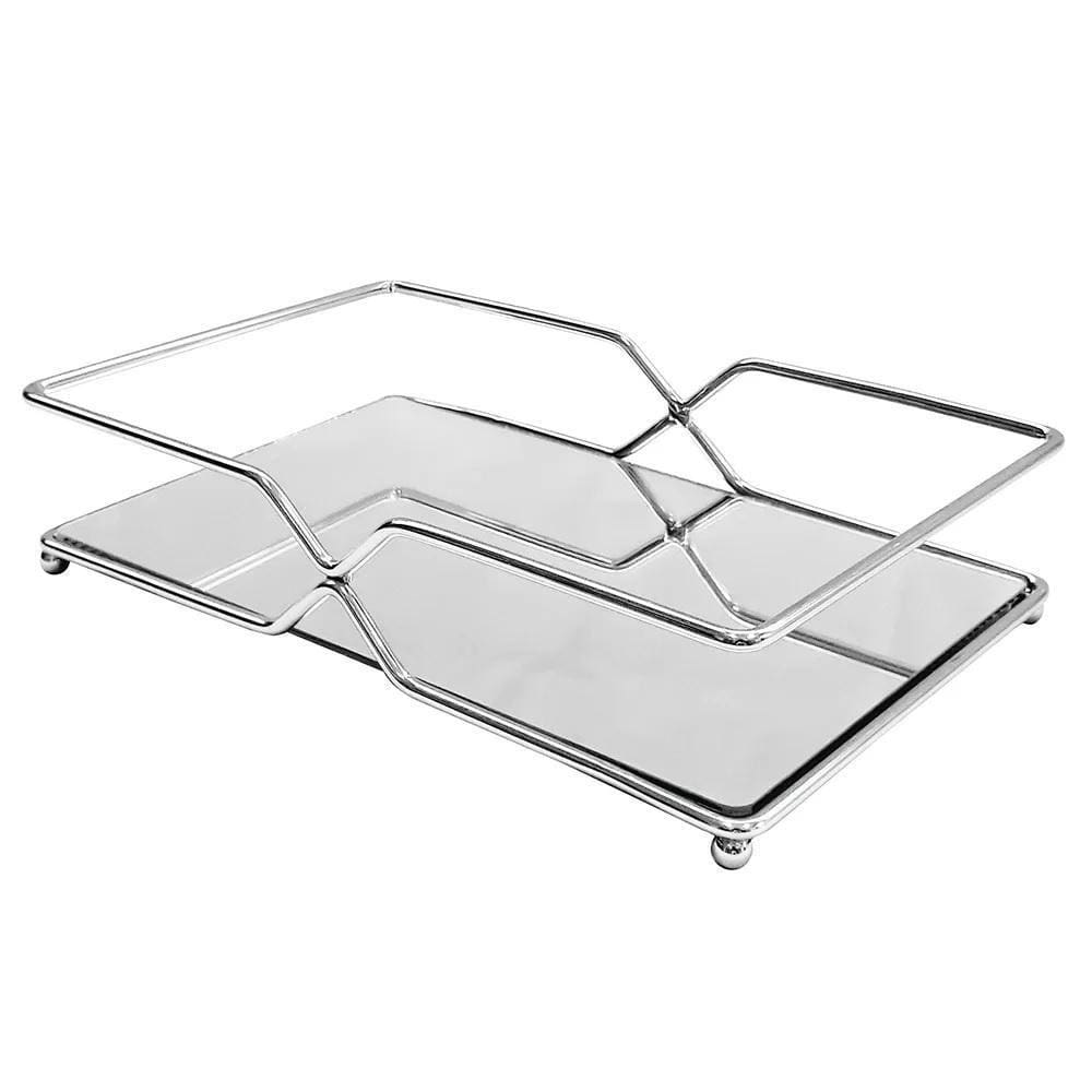 Bandeja Travessa Para Servir Espelhada 16,5 X 26 Cm Cromada