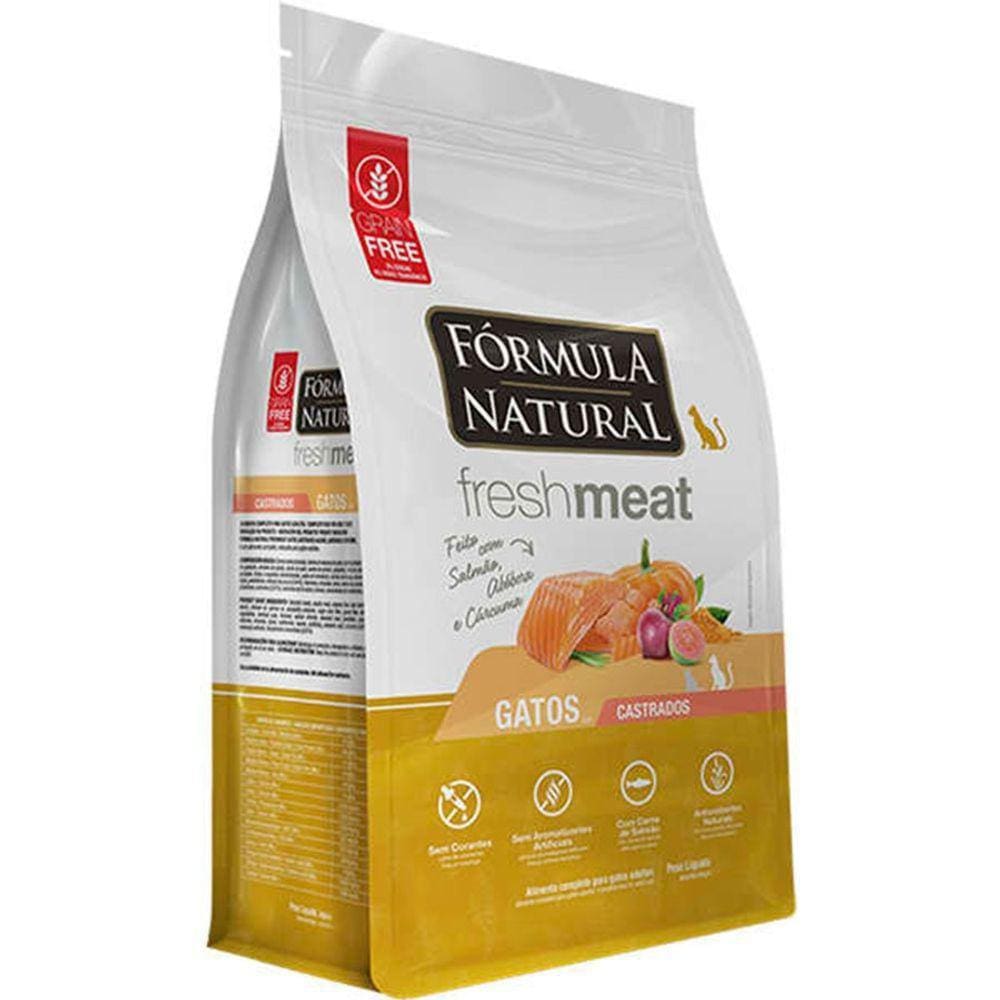 Ração Fórmula Natural Fresh Meat Gatos Castrados Salmão 7 Kg