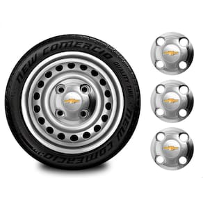 4un Calotinha Kadett 4X100 4 Furos Aro 13-15 Roda Prata