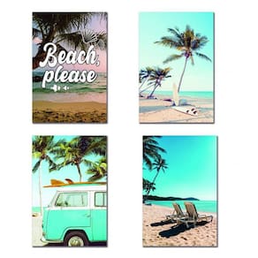 Kit 4 Placas Decorativas 20 X 30 Cm - Coleção Mar 1