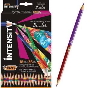 Lápis De Cor 36 Cores Bicolor Sextavado 18 Lápis 36Cores Bic