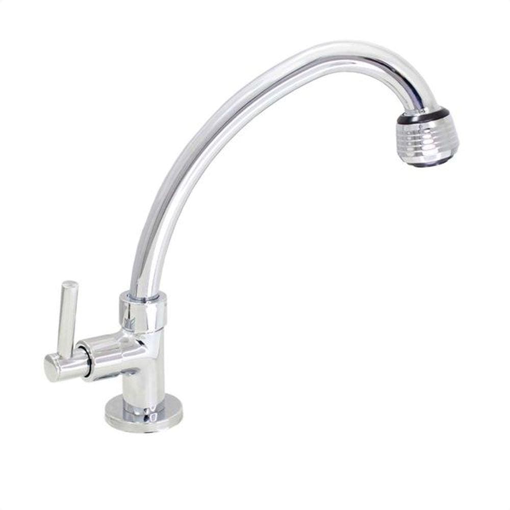 Torneira Cozinha Mesa Cromada C62 Arejador Luxo Duplo Jato