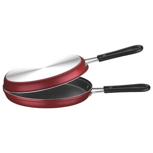 imagem-Omeleteira 24Cm Loreto Aluminio Com Revestimento Antiaderente Tramontina - VERMELHO