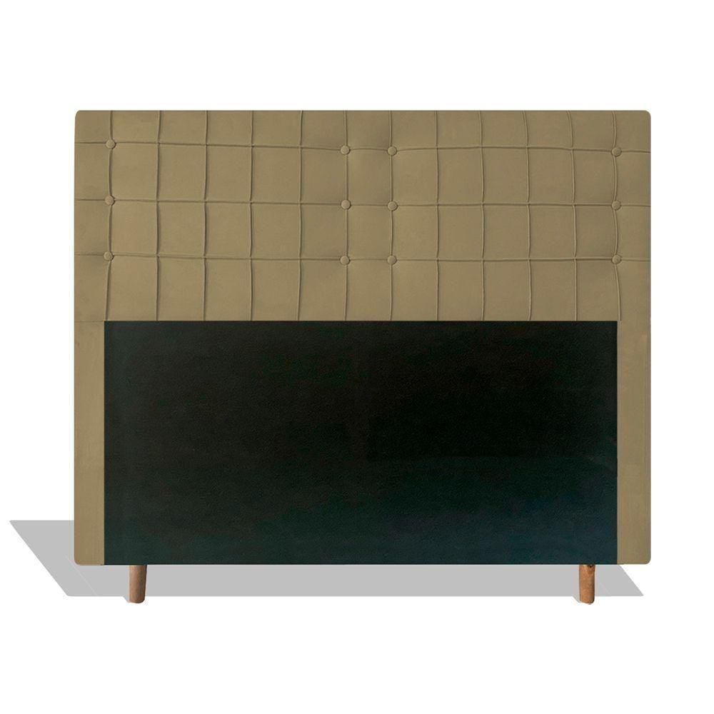 Cabeceira Estofada Paris 160cm Cama Box Queen Suede Bege