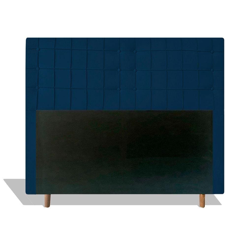 Cabeceira Estofada Paris 160cm Cama Box Queen Azul Marinho