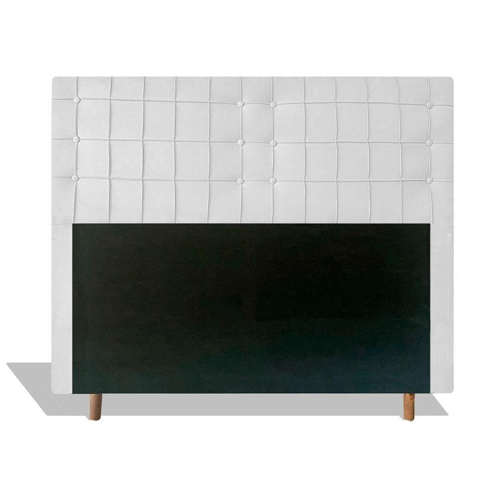 Cabeceira Estofada Paris 90cm Cama Box Solteiro Branco