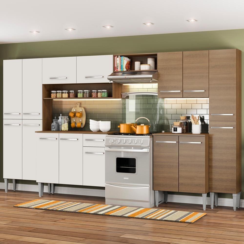 Cozinha Completa Madesa Emilly Joycom Armário e Balcão 15 Portas 1 Gaveta