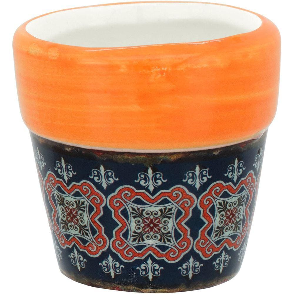 CARRICHE CACHEPÔ 6x6x6cm CERÂMICA LARANJA