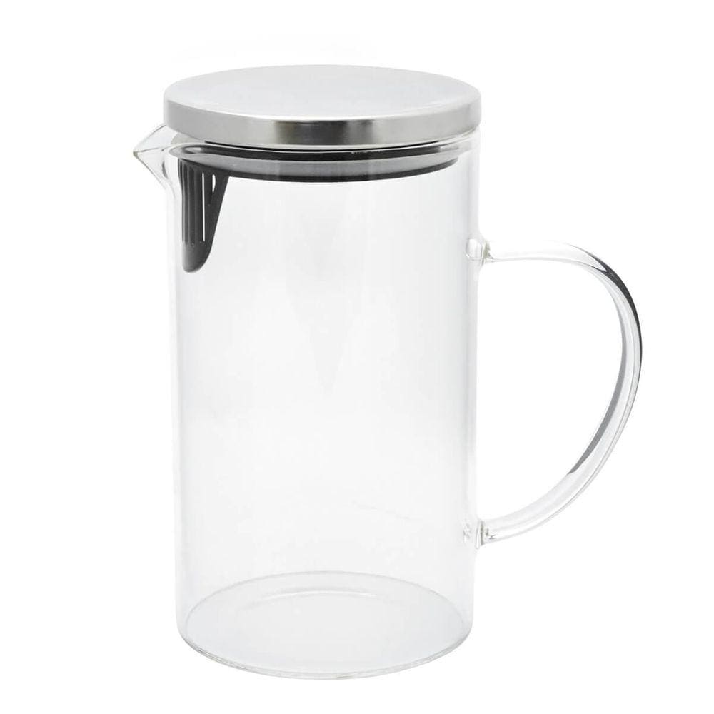 Jarra De Vidro Com Tampa Cromada Prata 1L