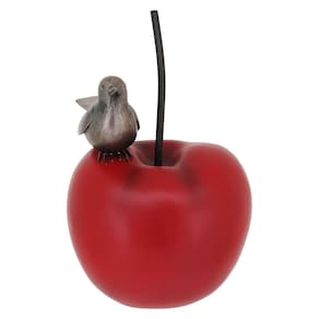 CHERRY ADORNO 30x21x20cm RESINA VERMELHO CEREJA