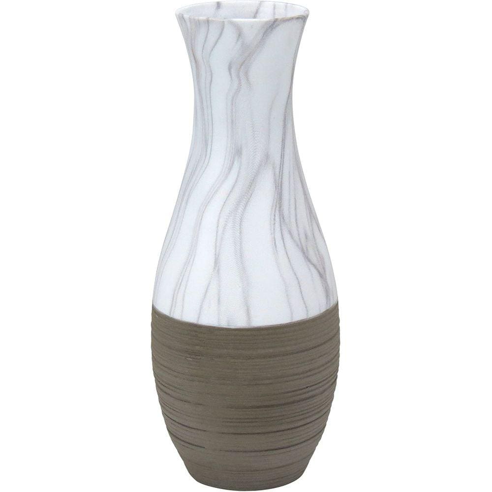 MINORCA VASO 36x14x14cm CERÂMICA CINZA