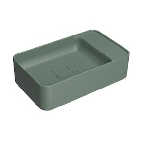 Cuba de Apoio Deca Slim 50x30 L.43050.MD.49 Retangular com Mesa à Direita Sálvia