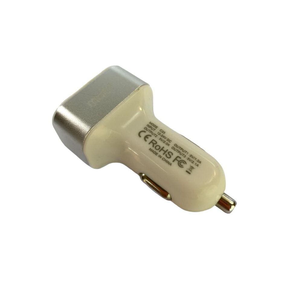 Carregador Veicular 3 Portas Usb