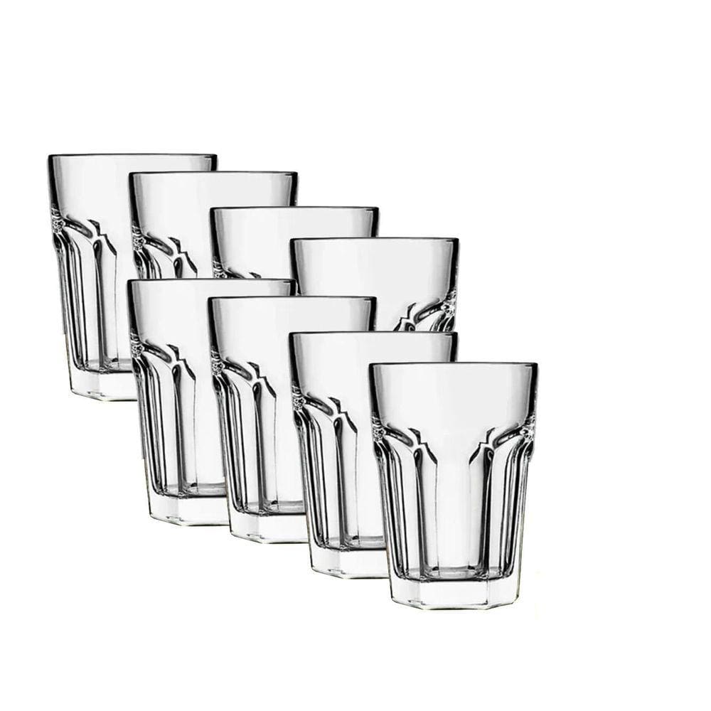 Jogo De Copo 8 Peças 350Ml Istambul Vidro Suco Drink Cerveja