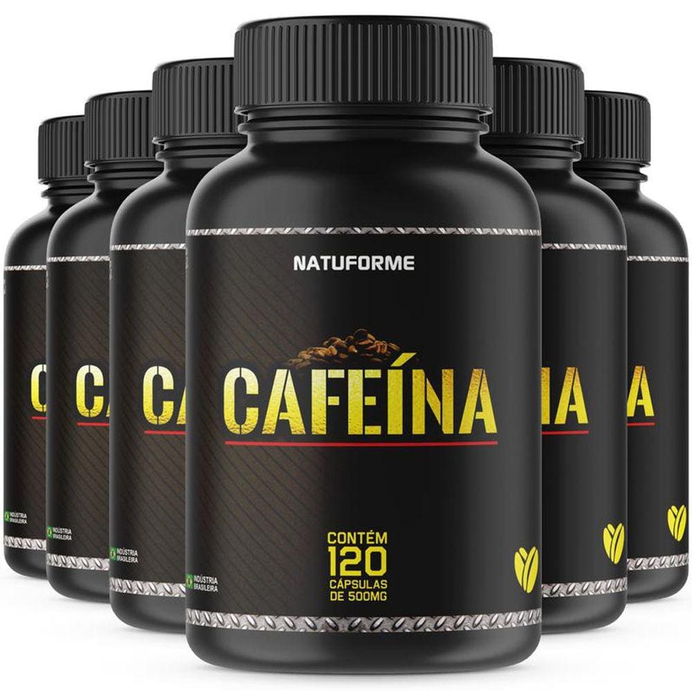 Kit 6 Potes Cafeína 500Mg Com 120 Cápsulas Natuforme