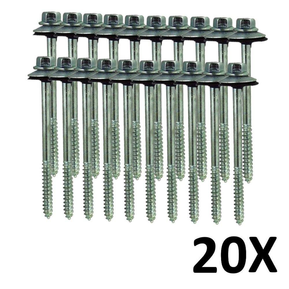 Kit 20 Parafuso para Telha com Arruelas 5/16``X85 mm