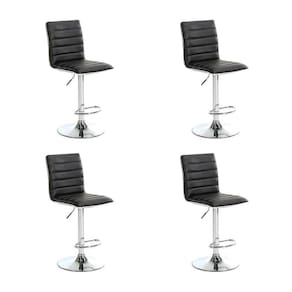 conjunto com 4 banquetas giratórias marilyn preto