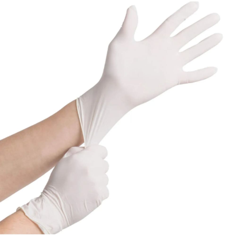Luvas Látex Borracha Natural | Com Pó | 100 Un | M