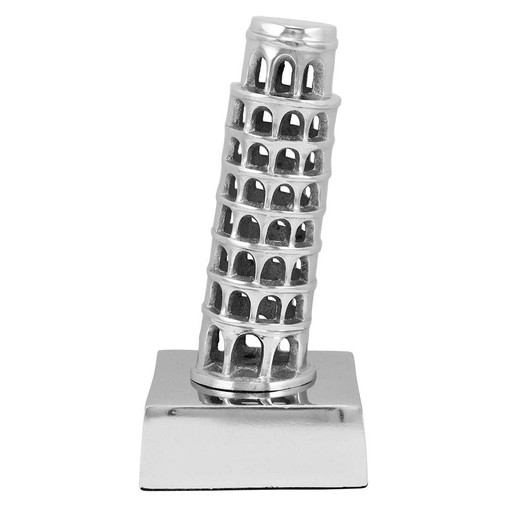 HOME&CO TOURISM ADORNO 20x10x10cm ALUMÍNIO PRATA TORRE PISA