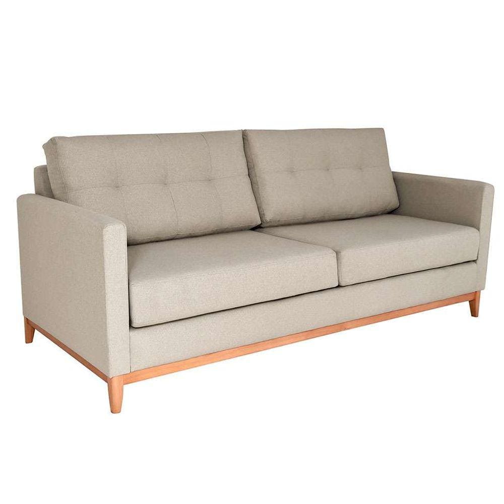 sofá 3 lugares carlo veludo bege e  220 cm