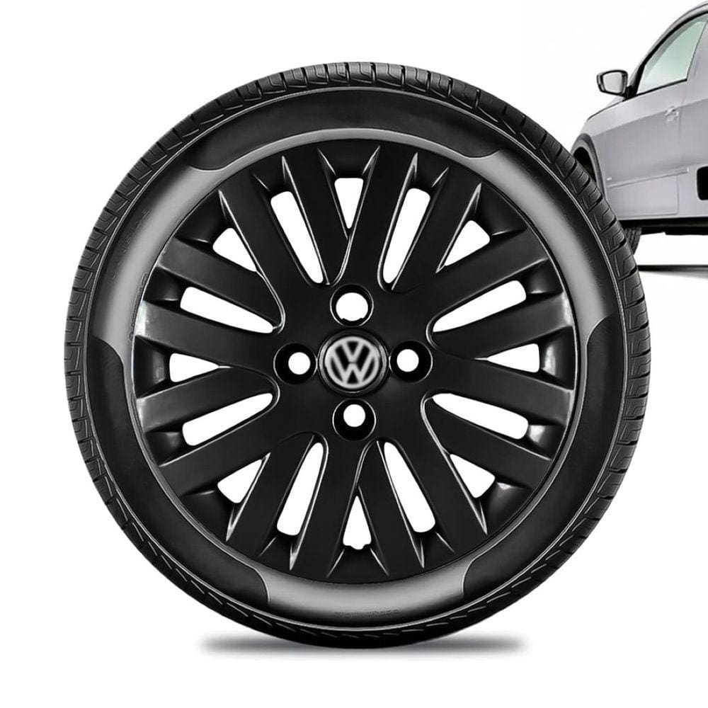 Calota VW Volkswagen Aro 14 Saveiro Preta Brilhante