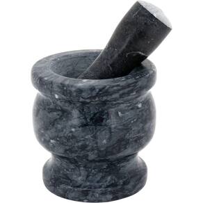 BELCHIOR PILÃO 11x10x10cm MARMORE CINZA COM MORTAR