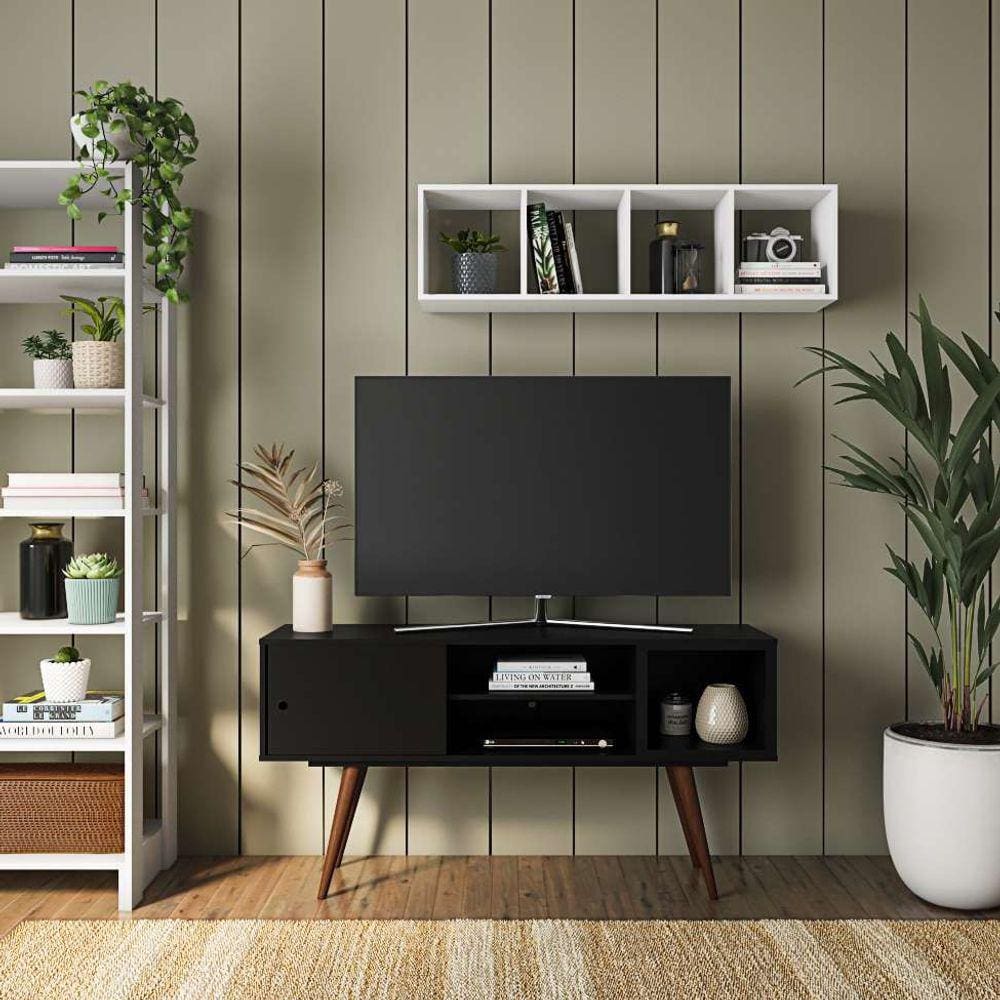 rack retrô gisborne preto 140 cm