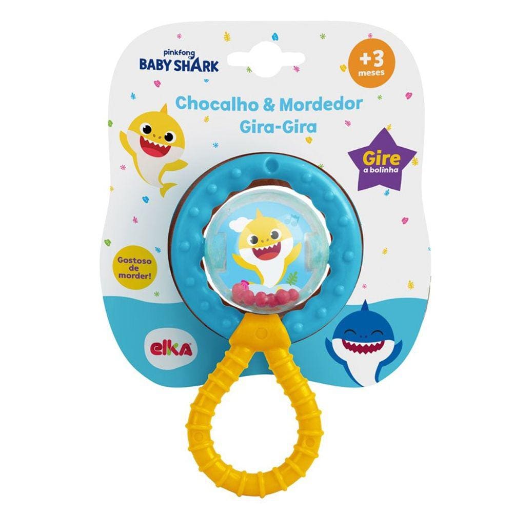 Chocalho e Mordedor Gira-Gira - Baby Shark - Elka