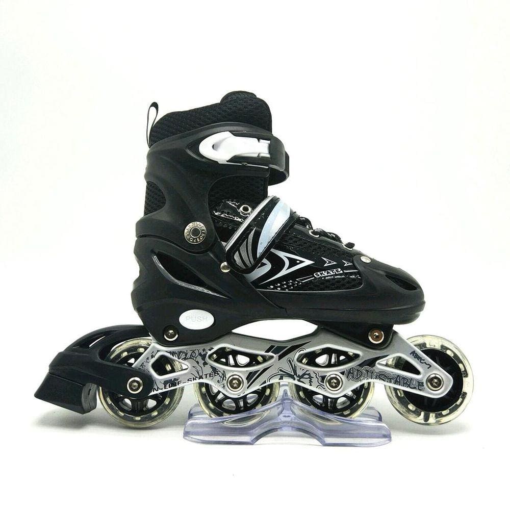 Patins Inline Roller Ajustável Infantil/juvenil PRETO Tamanho: 37 AO 40