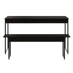 conjunto de mesa de jantar com banco studio preto
